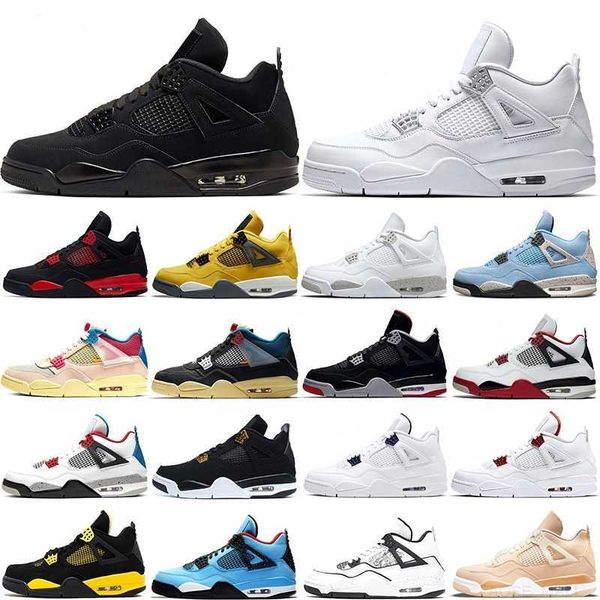 

jumpman 4 basketball shoes 4s men black cat metallic desert moss military blue thunder cactus jack shimmer mens sports trainers sneakers