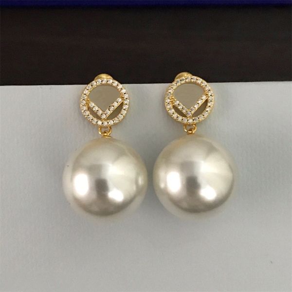

fashion brand womens earring studs with pearls f designers women ear rings party suit luxury wedding jewelry premium jewelrys, Silver
