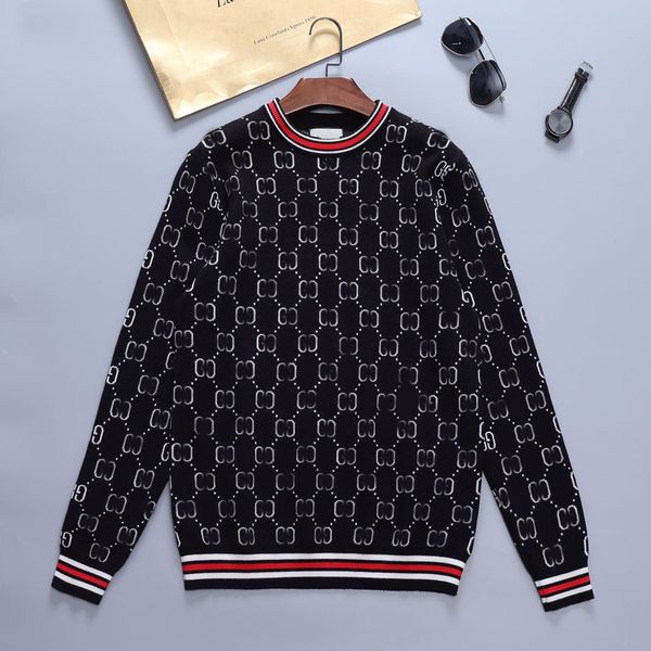 

2022 21ss mens womens designers sweater letters pullover men s hoodie long sleeve sweatshirt embroidery knitwear winter clothes m--3xl#08, Black