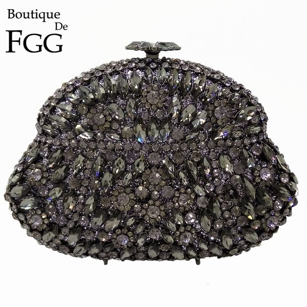

evening bags boutique de fgg wine pot grey crystal women metal hard case wedding party diamond clutch minaudiere handbag purse 221130