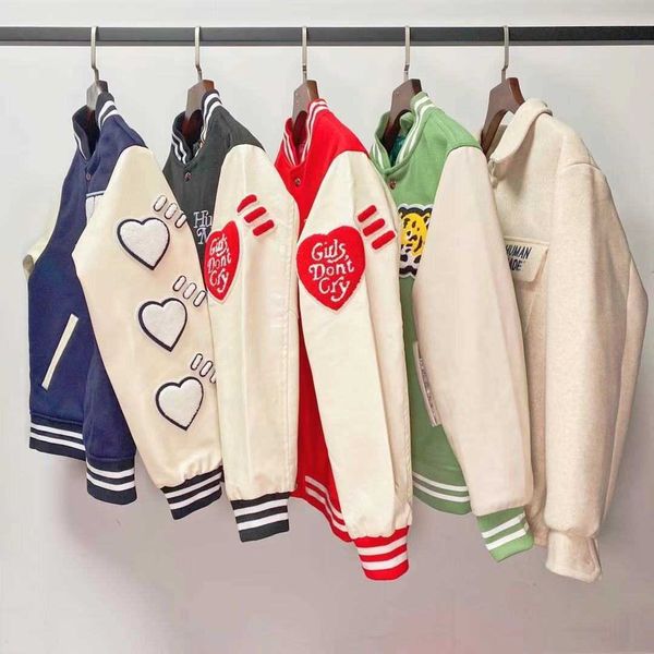 

men's coat baseball uniform human make jacket cotton love leather sleeve embroidered white tiger spring ins celebrity fashion hip ho, Black;brown