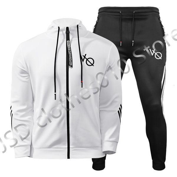 

men's tracksuits tracksuit 2 pieces set fashion print hoodie sweatshirt sweatpants sportwear casual jogging cool outfit man clothing 22, Gray