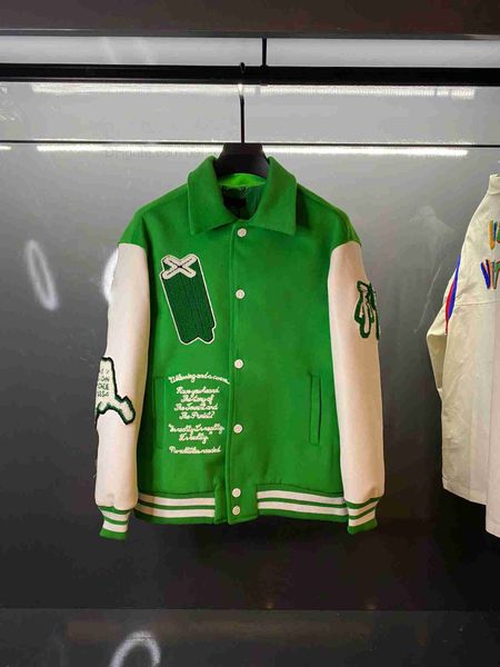 

mens autumn winter womens jacket outer coats embrodiery baseball uniform green desinger skull embroidered women men jackets couples printing, Black;brown