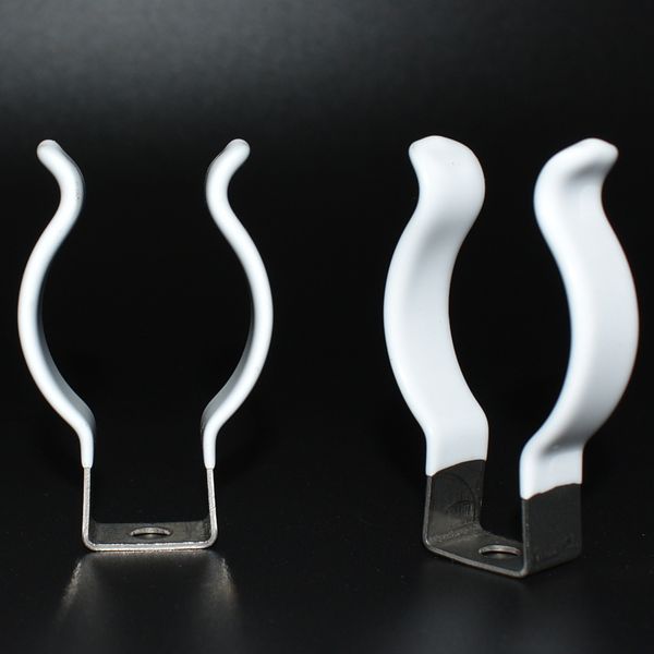 

outdoor flexible sus304 tube lighting clamp lamp holders base t12 bracket holder with white pvc finish for fluorescent lamp pipe