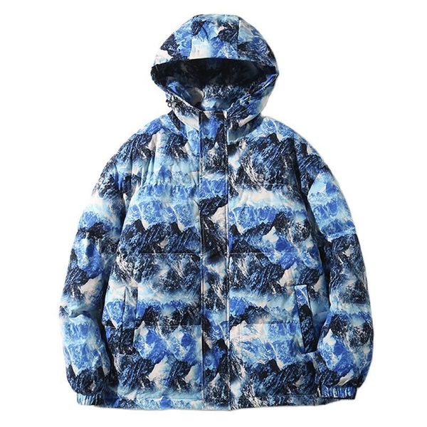 

men's down parkas winter warm cotton padded coat men clothes snow mountain printed hooded jacket fashion korean causal outerwear male 3, Black