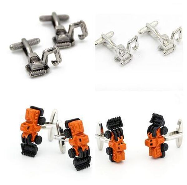 

cuff links 10pairs lot creative digger links excavator model mini shirt bottons links men s jewelry 221130, Silver