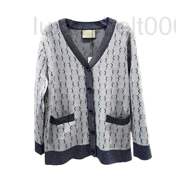 

women's sweaters designer fashion winter women knitted cardigan designer double letter jacquard loose sweater vintage v neck oversized, White;black