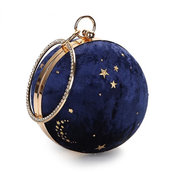 

evening bags faux suede women clutch round lady day clutches ball handbags starry sky pattern bag wedding purse zd1137 221130