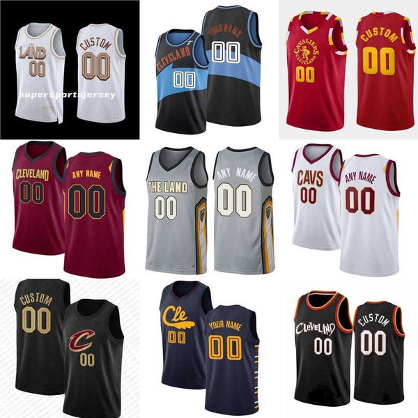 

men women youth cleveland''cavaliers''custom 21 mamadi diakite donovan 45 mitchell 4 evan mobley 10 darius garland lebro, Black;red