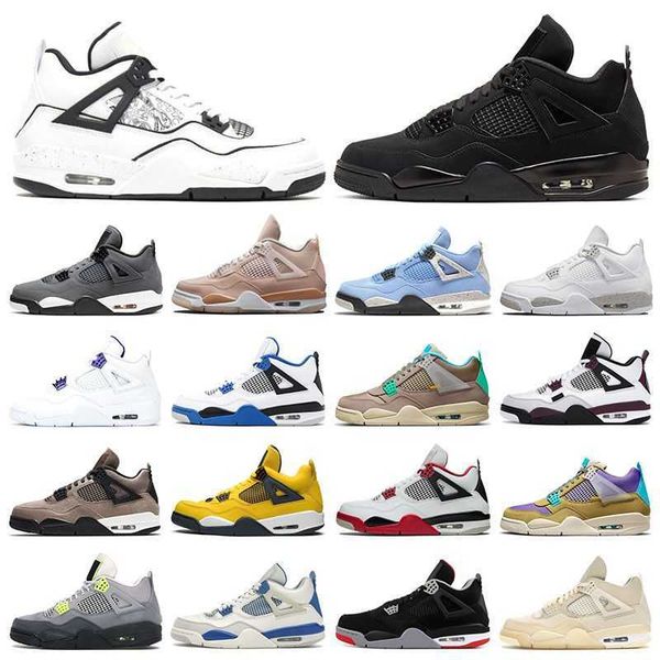

jumpman 4 mens running basketball shoes 4s white oreo university blue black cat fire red diy purple metallic cement trainer sports sneaker