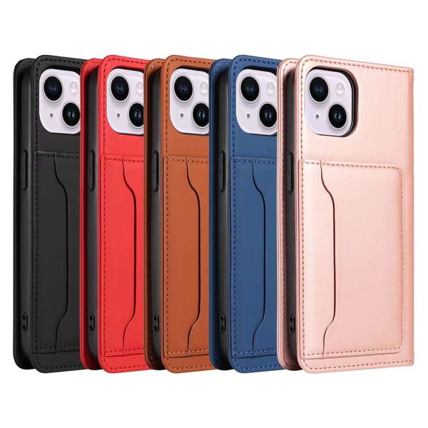 

magnet wallet leather pu phone cases protective shockproof cover for iphone 14 13 12 pro max samsung with stand