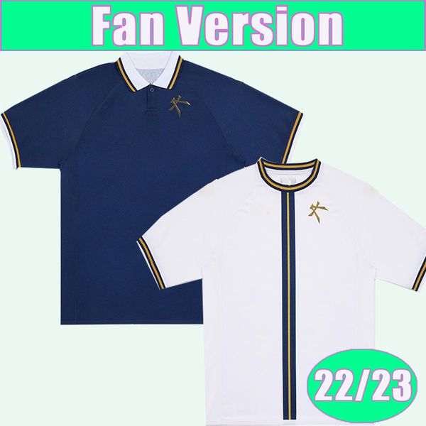 

22 23 kallithea athens soccer jerseys home blue away white aldult football shirt short sleeve uniform, Black;yellow