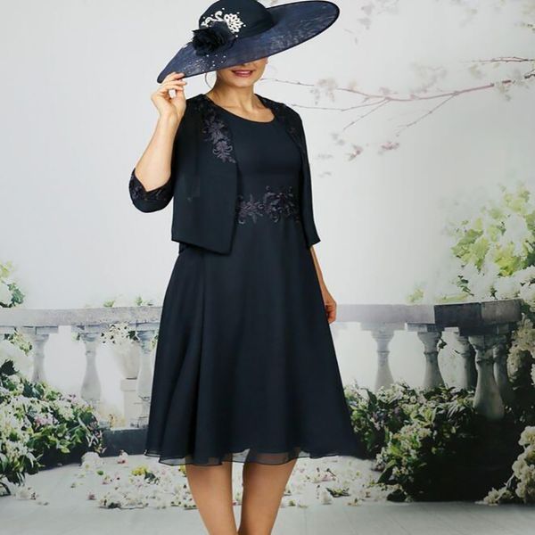 

stylish short mother of the bride dress 2023 navy with white knee length satin formal evening dresses for wedding guest party skirt vestidos, Black;red