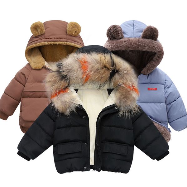 

down coat fashion christmas outerwear winter boys and girls fur clothing 90 children s jacket born coat 221130, Blue;gray