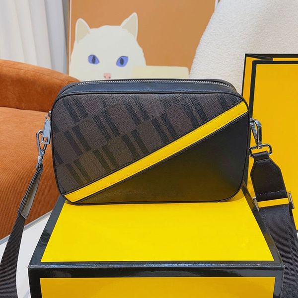 

men camera bag cross body handbags shoulder shopping underarm bags embossing zip handbag purse genuine leather pouch removable strap patchwo