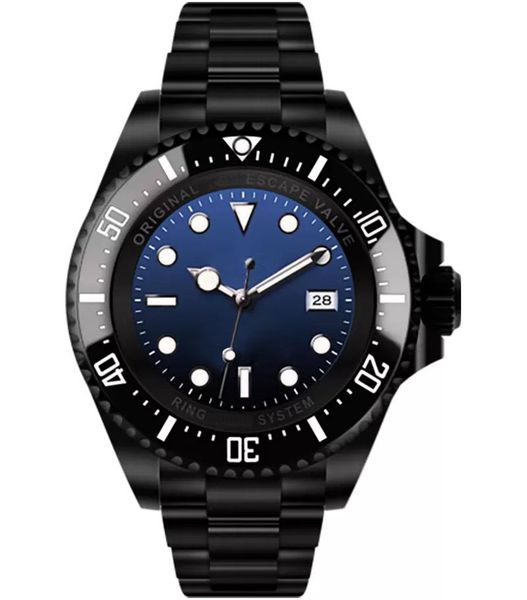 

men watches automatic movement classic new d-blue ceramic bezel sapphire men 44mm mechanical stainless steel watch, Slivery;brown