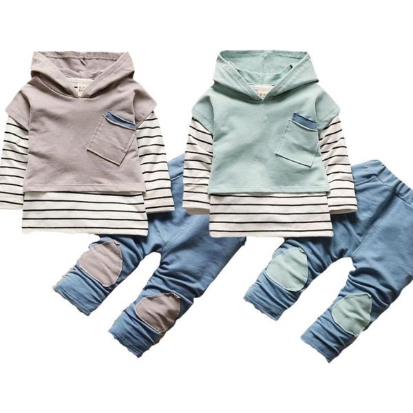 

clothing sets baby toddler infant suits autumn winter boys long sleeve t shirt coat pants 3pcs for 1 2 3 4 years boy clothes 221130, White