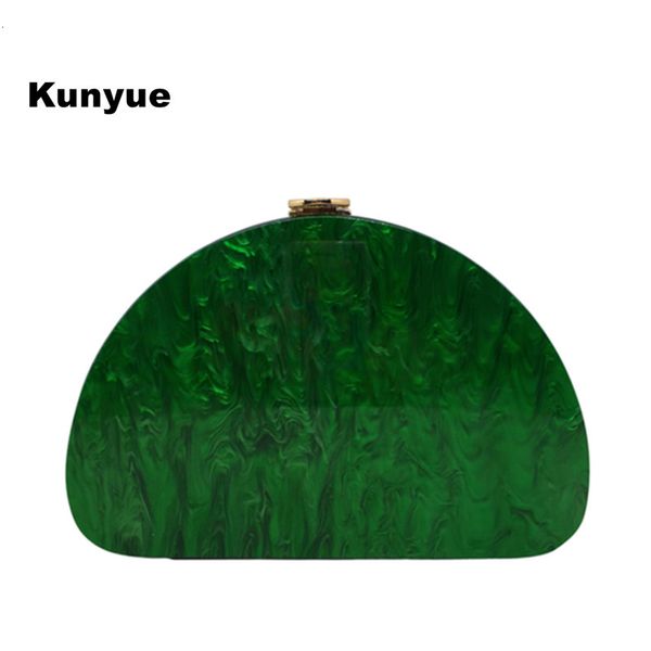 

evening bags wallet casual solid half moon bag women pearl green acrylic clutch purse chic beauty case chains party flap handbags 221130