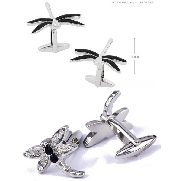 

cuff links 10pairs lot crystal flying dragonfly links copper plating men s jewelry accessory wholesale 221130, Silver