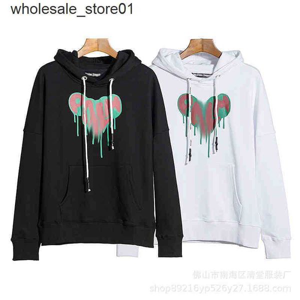 

men's hoodies designer sweatshirts plams fashion brand 2022 men's women's sweater peach heart love streetwear hoodie, Black