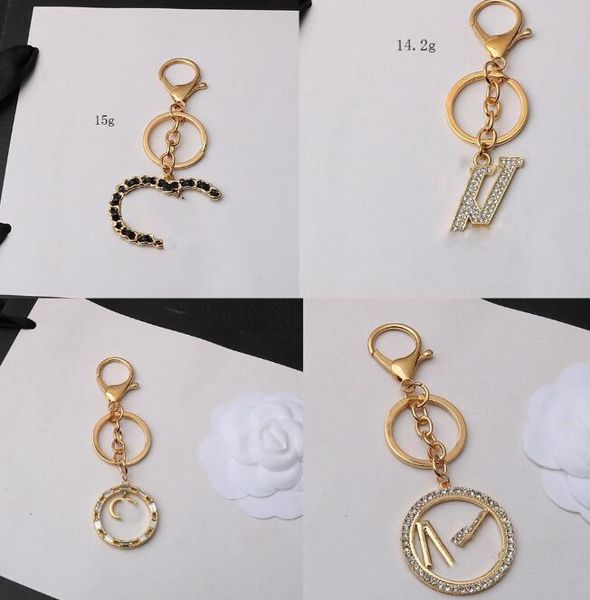 

10color letter keychains brand luxury designer famous leather keychain small sweet wind metal car keyrings key chain fashion accessories, Silver