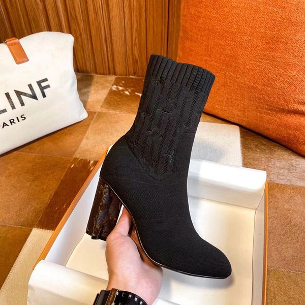 

new nude boots women's black martin boots paris fashion designer luxury genuine leather thick sole mid barrel star motorcycle street st