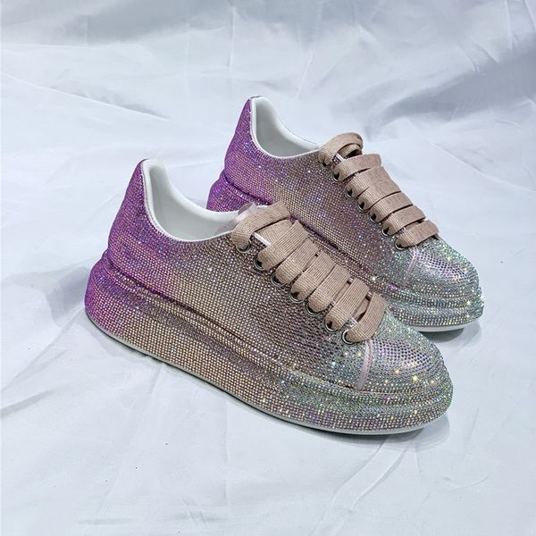 

dress shoes luxury designer sneaker fashion chic point leather glitter sparkling trainers casual comfortable sports 35 43 size 221130, Black