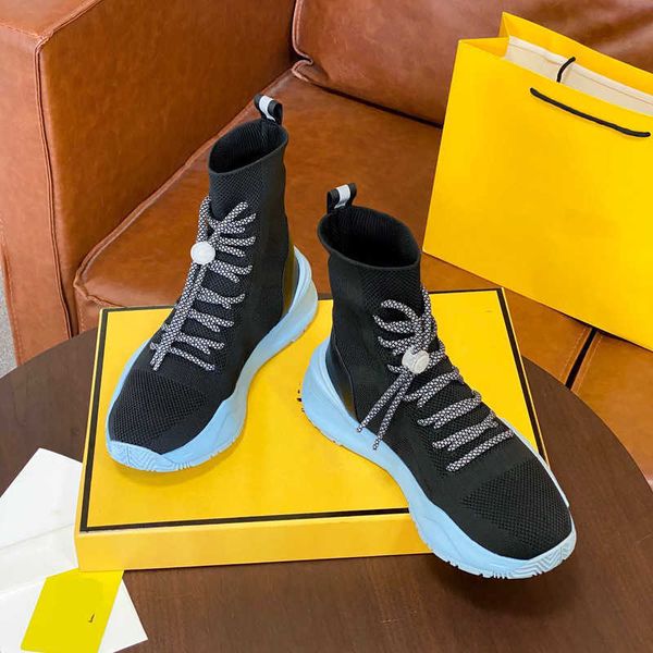 

summer breathable couples martin boots short boots breathable knitted female mid-calf fashion versatile british style women's shoes 011, Black