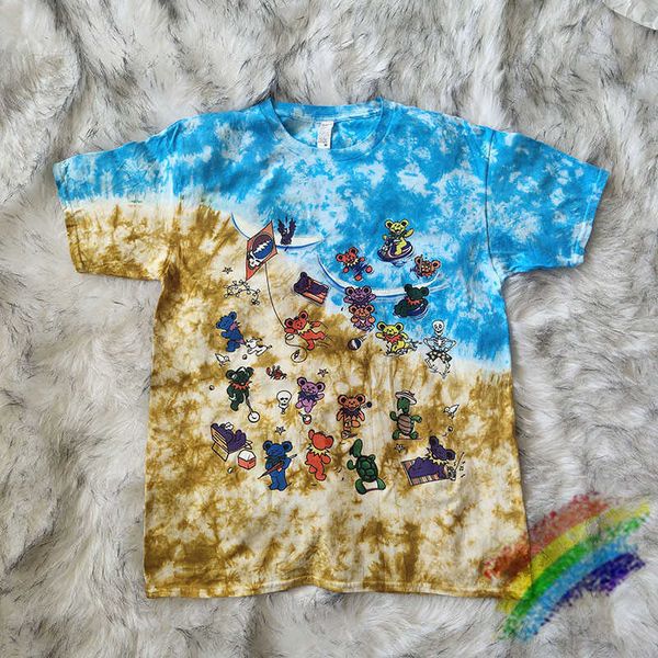 

men's t-shirts tie-dyed bears t-shirt men women summer style fashion casual tees t shirts t221130, White;black