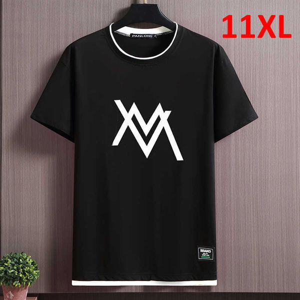 

men's t-shirts plus size 11xl tshirt oversized t-shirts men 2022 summer short sleeve t shirts fashion casual print tees male modal tee, White;black