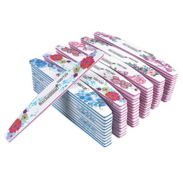 

nail files nail files professional file kit flower printed buffer polish block 100/120/180/240 sanding art pedicure salon toolsnail dhrfp
