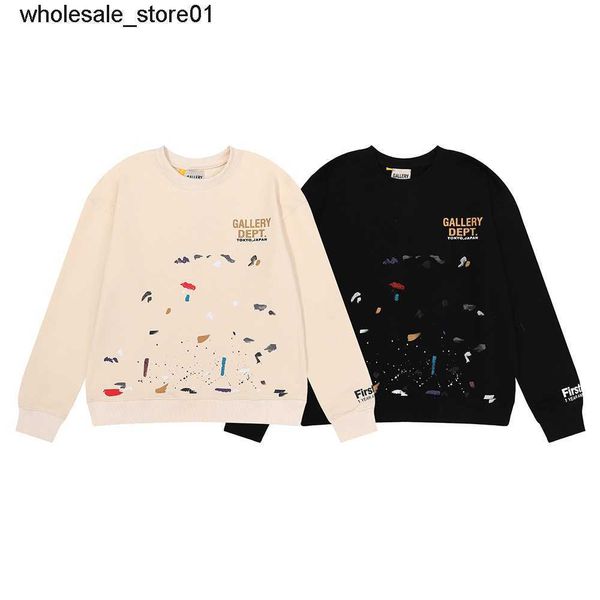 

men's hoodies designer sweatshirts fashion brand galery dept letters loose long sleeve sweater men's women's hoodie, Black