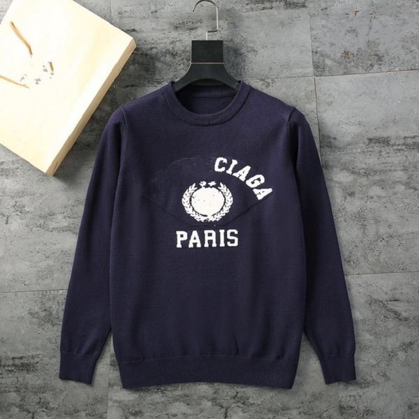 

wool autumn mens sweater embroidery long sleeve men women hoodie streetwear knitted letter pullover designer slim sport fashion sweatshirt p, White;black