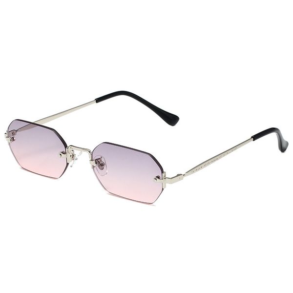 

popular fashion sunglasses rimless square frames luxury cut sun shades for men vintage party eyewear summer driving shades waimea womens des, Black
