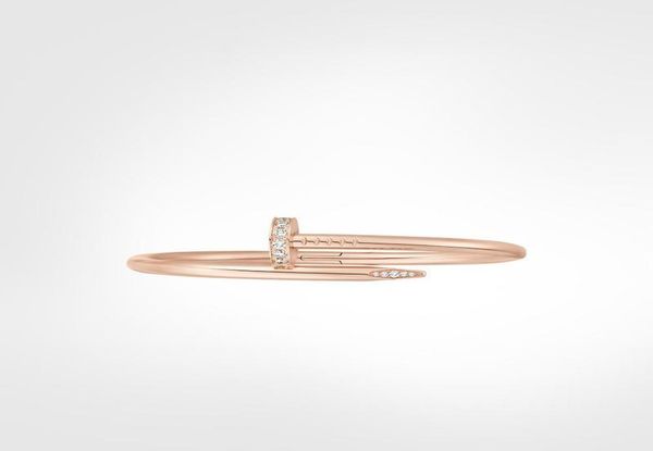 

nail cuff bracelets luxury jewelry for women man fashion bangle titanium steel alloy goldplated craft never fade no box3267382, White