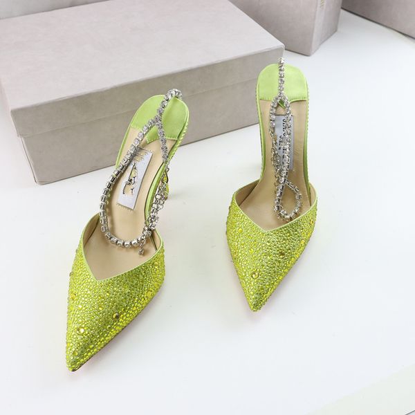 

crystal-embellished buckle stain pumps shoes spool heels sandals women's luxury designers dress shoe evening slingback sandal factory f, Black