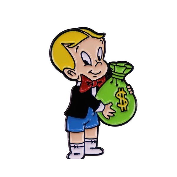 

pins brooches richie rich money bag enamel pin brooch cartoon character art badge fashion jewelry gift drop delivery dhmdk, Gray