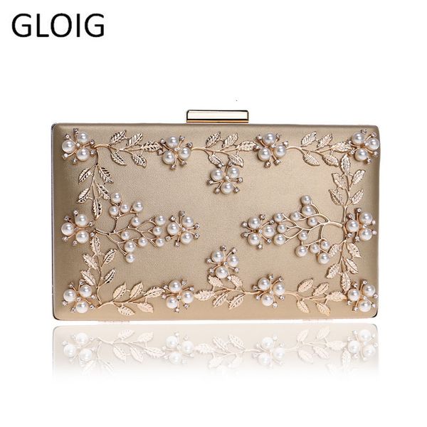 

evening bags fashion women clutch pu chain shoulder handbags leaf metal beaded purse messenger 221130