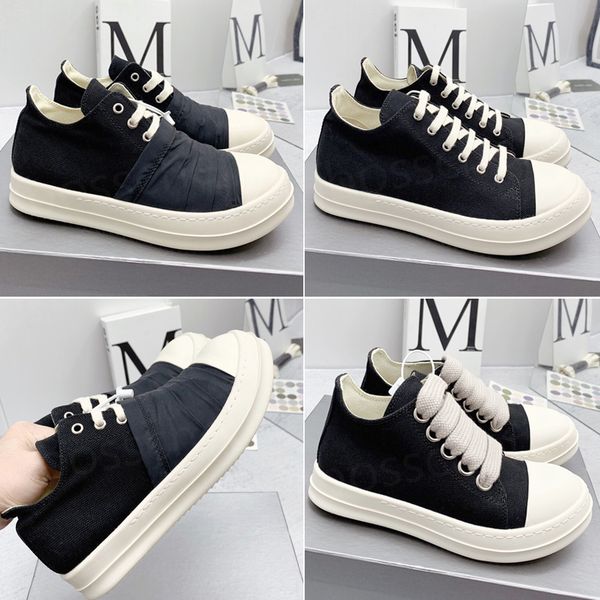 

models canvas rick couple shoes casual shoes owens men's and women's classic fashion low black large size breathable lace-up thick