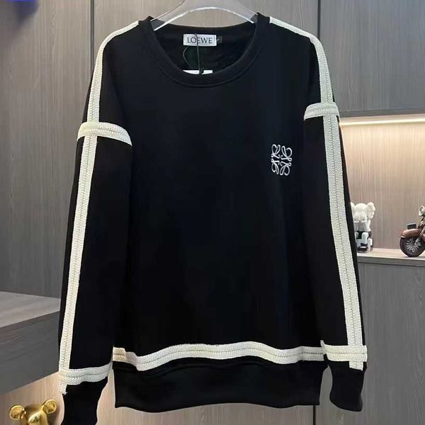

designer loew's mens womens hoodies warm pullover autumn and winter new plush embroidery casual sweater lovers long sleeves cotton swea, Black