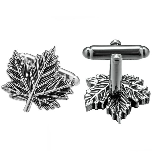

cuff links kflk jewelry shirt cufflinks for mens gift retro leaves brand cuff links buttons abotoaduras gemelos guests 221130, Silver