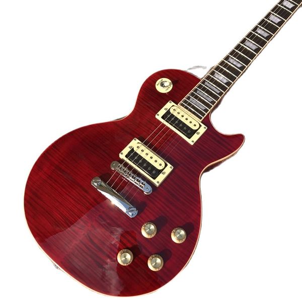 

lvyone piece of neck & body electric guitar frets binding tune-o-matic bridge transparent red maple guitar