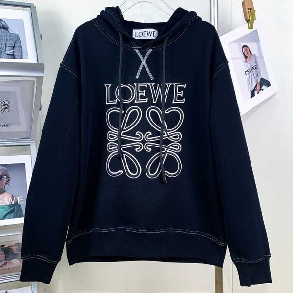

designer loew's mens womens hoodies warm pullover men's autumn and winter sugarwood sweater round neck long sleeve embroidery, Black