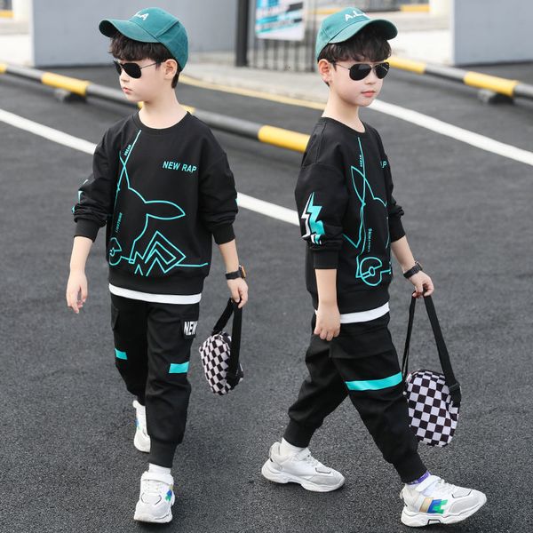 

clothing sets autumn winter boys sweatshirts 4 12 years old teenager children long sleeve 3 color clothes letter pattern 221130, White