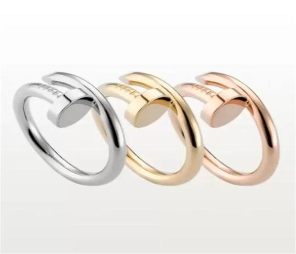 

2022 designer ring love ring men and women rose gold jewelry for lovers couple rings gift size 511 high4438203, Silver