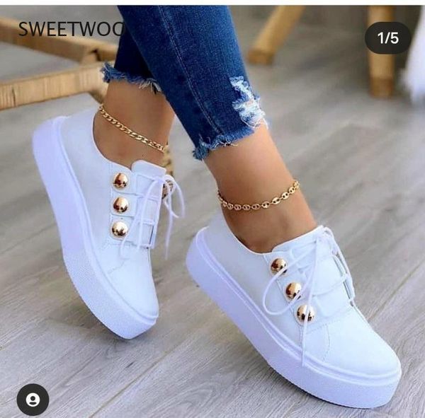 

safety shoes women's sneakers white pu leather canvas laceup thick sole breathable casual spring and autumn shoes 221130, Black;brown