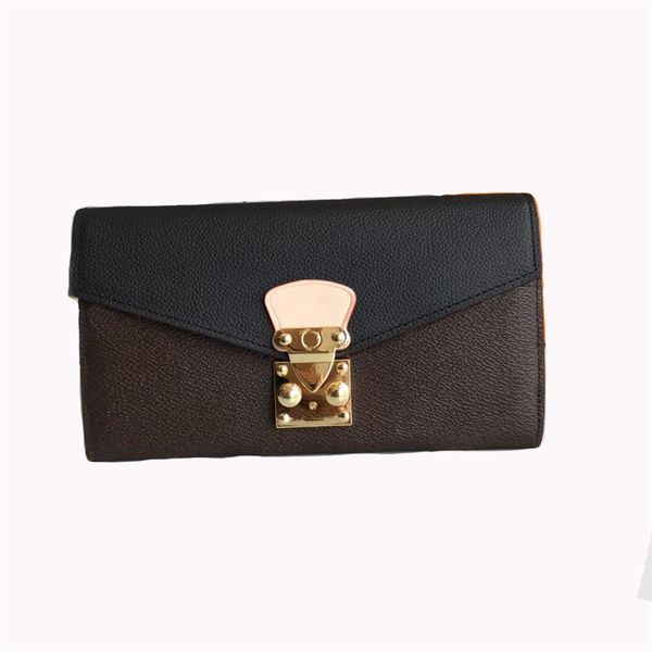 

luxurys designers purses woman fashion clutch wallets logo s-shaped lock classic pallas wallet card holder purse with box dust bag167q, Red;black