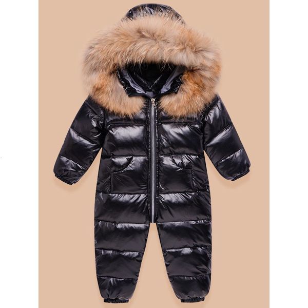 

Down Coat Baby Overalls Jacket Real Fur Boy Jumpsuits Toddler Girl Clothes Snow Suit Winter Thick Infant Overcoat Kids Romper 2024, Silver