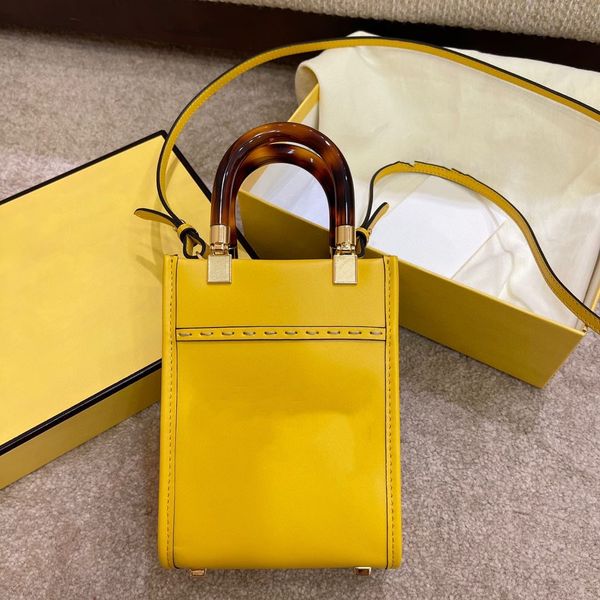 

fashion leather tote yellow messenger bag european and american retro designer portable shoulder bag