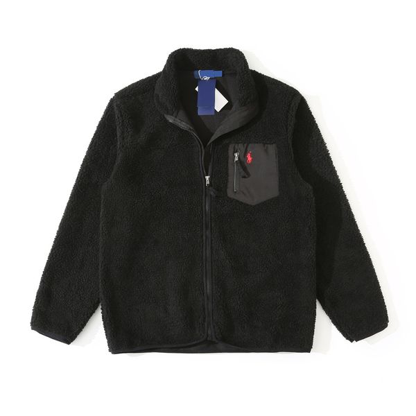 

designers winter mans ralph jackets embroidered lamb wool ralphs coat full zipper windproof women coats loose keep warm lauren jackets, Black;brown